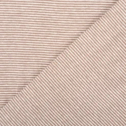 Bündchenstoff Baumwolle Yarn Dyed Streifen fein weiß braun-taupe 35cm Breite