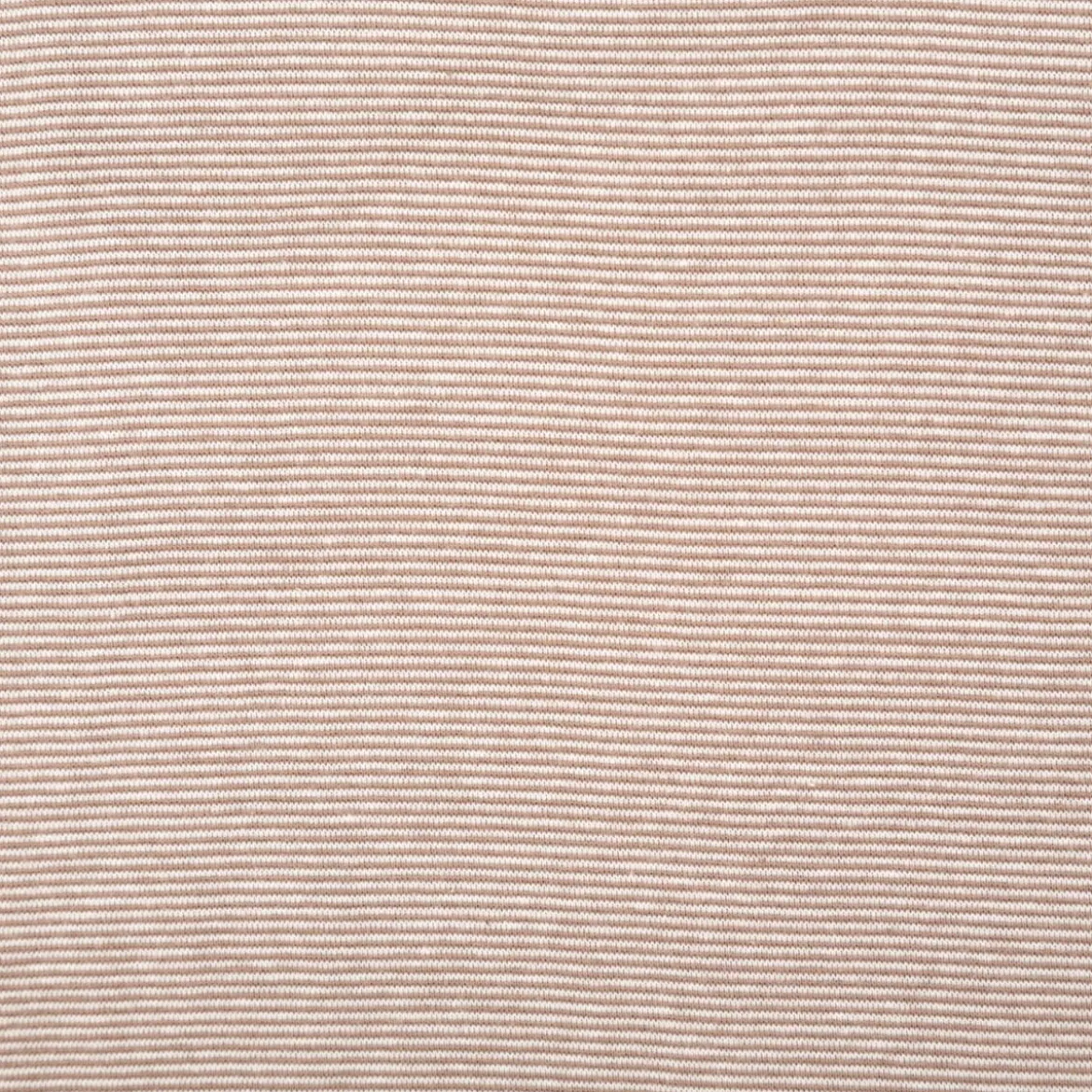 Bündchenstoff Baumwolle Yarn Dyed Streifen fein weiß braun-taupe 35cm Breite