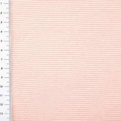 Bündchenstoff Baumwolle Yarn Dyed Streifen fein weiß coral 35cm Breite