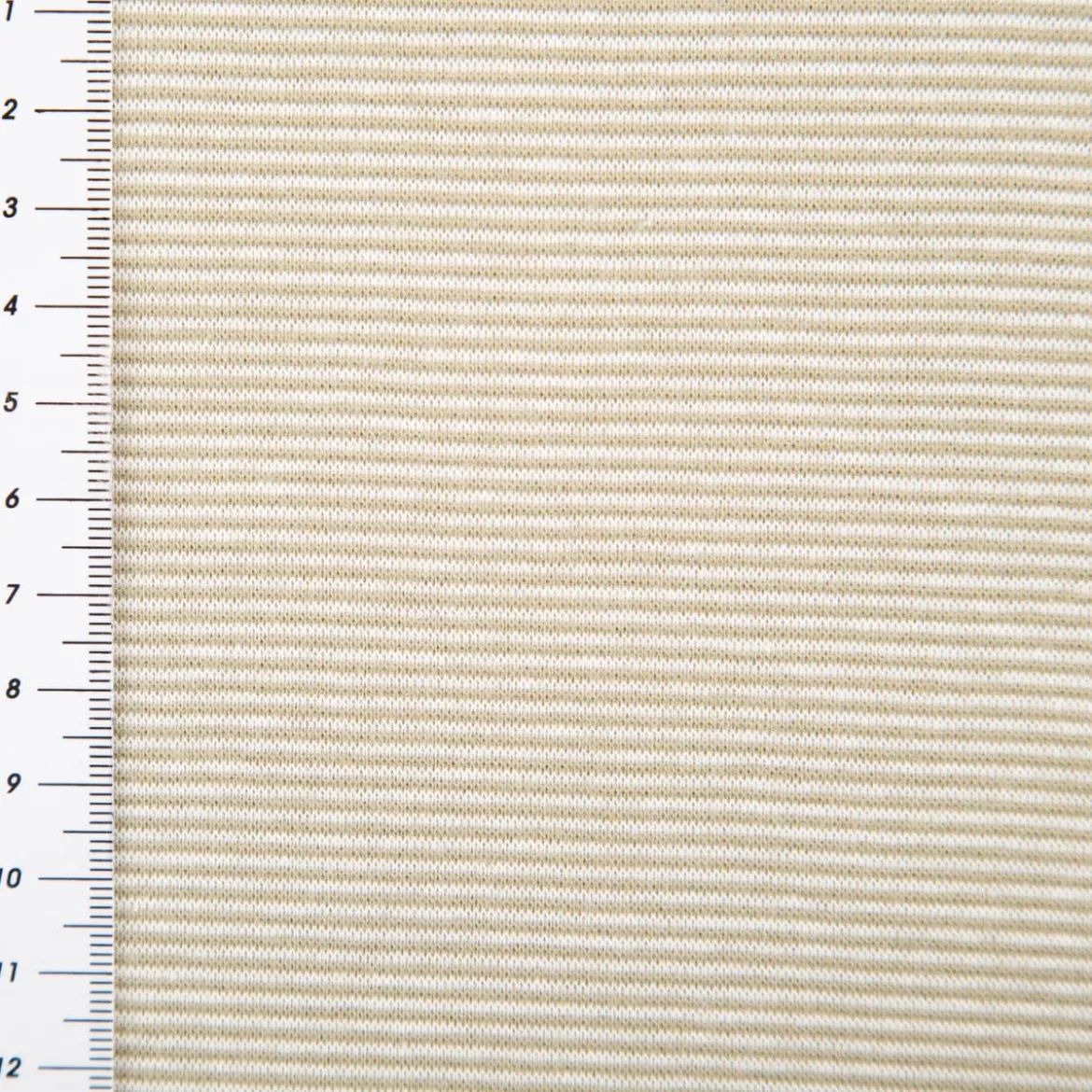 Bündchenstoff Baumwolle Yarn Dyed Streifen fein weiß olivgrün 35cm Breite