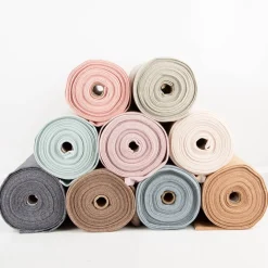 Bündchenstoff Baumwolle Yarn Dyed Streifen fein weiß olivgrün 35cm Breite