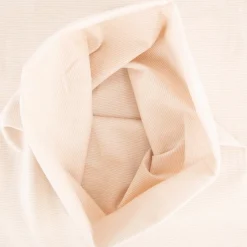 Bündchenstoff Baumwolle Yarn Dyed Streifen fein weiß beige 35cm Breite