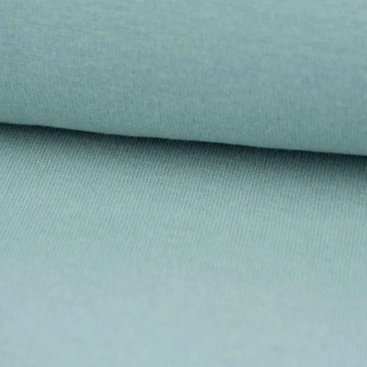 Bündchenstoff Schlauchware Organic Bio fein aqua blau 35cm Breite