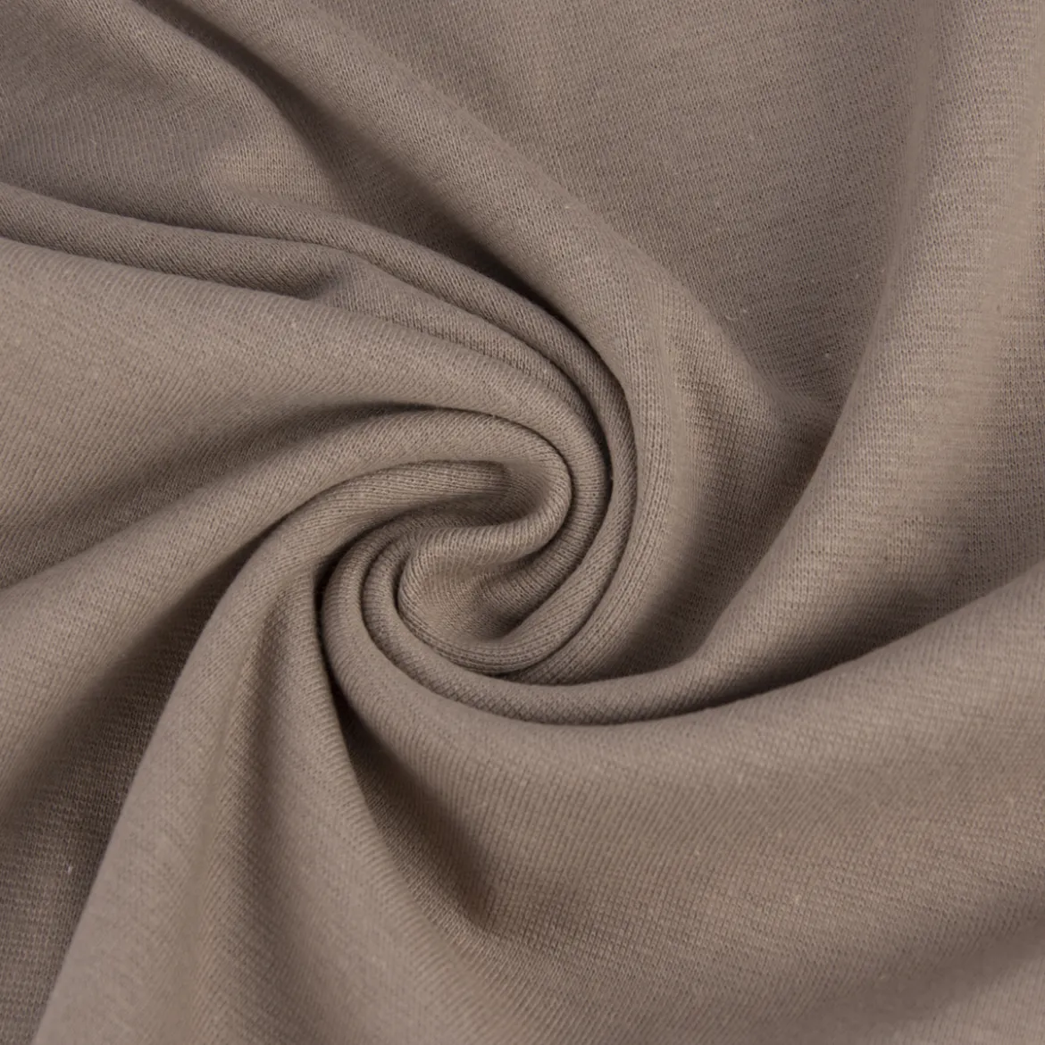 Bündchenstoff Schlauchware Organic Bio fein einfarbig Taupe 35cm Breite
