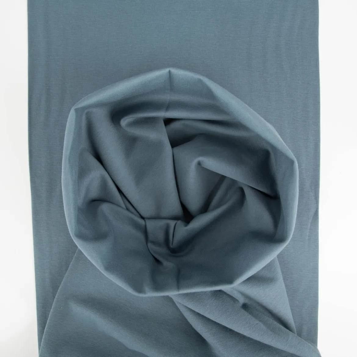 Bündchenstoff Strickschlauch Baumwolle uni stahlblau 35cm Breite