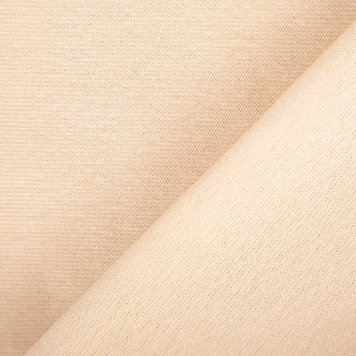 Bündchenstoff Strickschlauch Baumwolle uni beige 35cm Breite