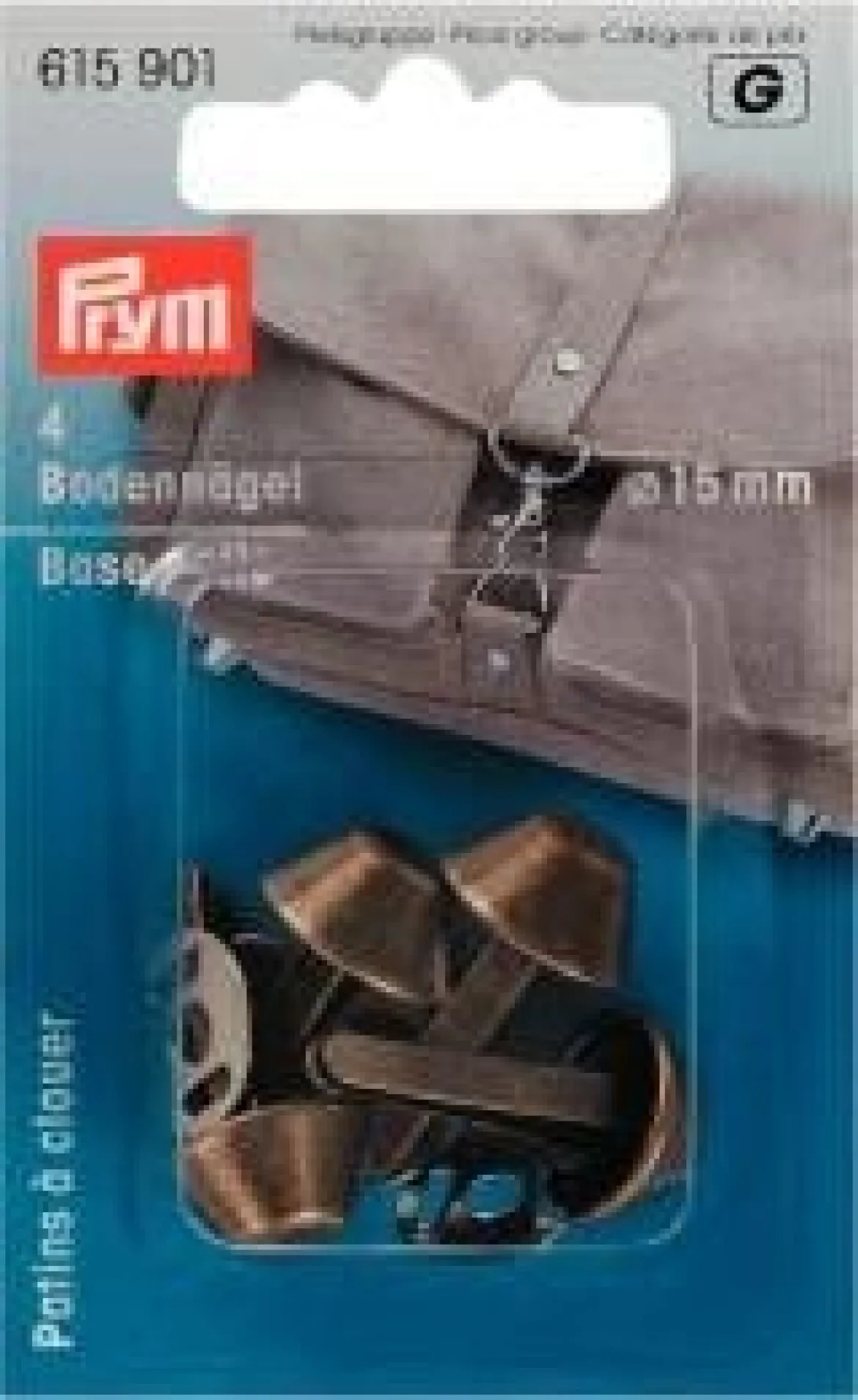 Bodennägel für Taschen 15 mm altmessing