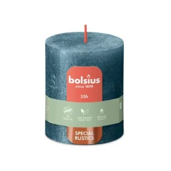 Bolsius Stumpenkerze Shimmer Rustik blau 7x8cm