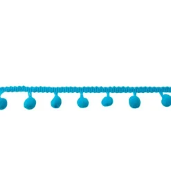 Bommelborte PomPom Borte Zierband türkis Breite: 0,8cm
