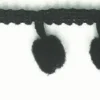 Bommelborte PomPom Borte Zierband schwarz Breite: 0,8cm