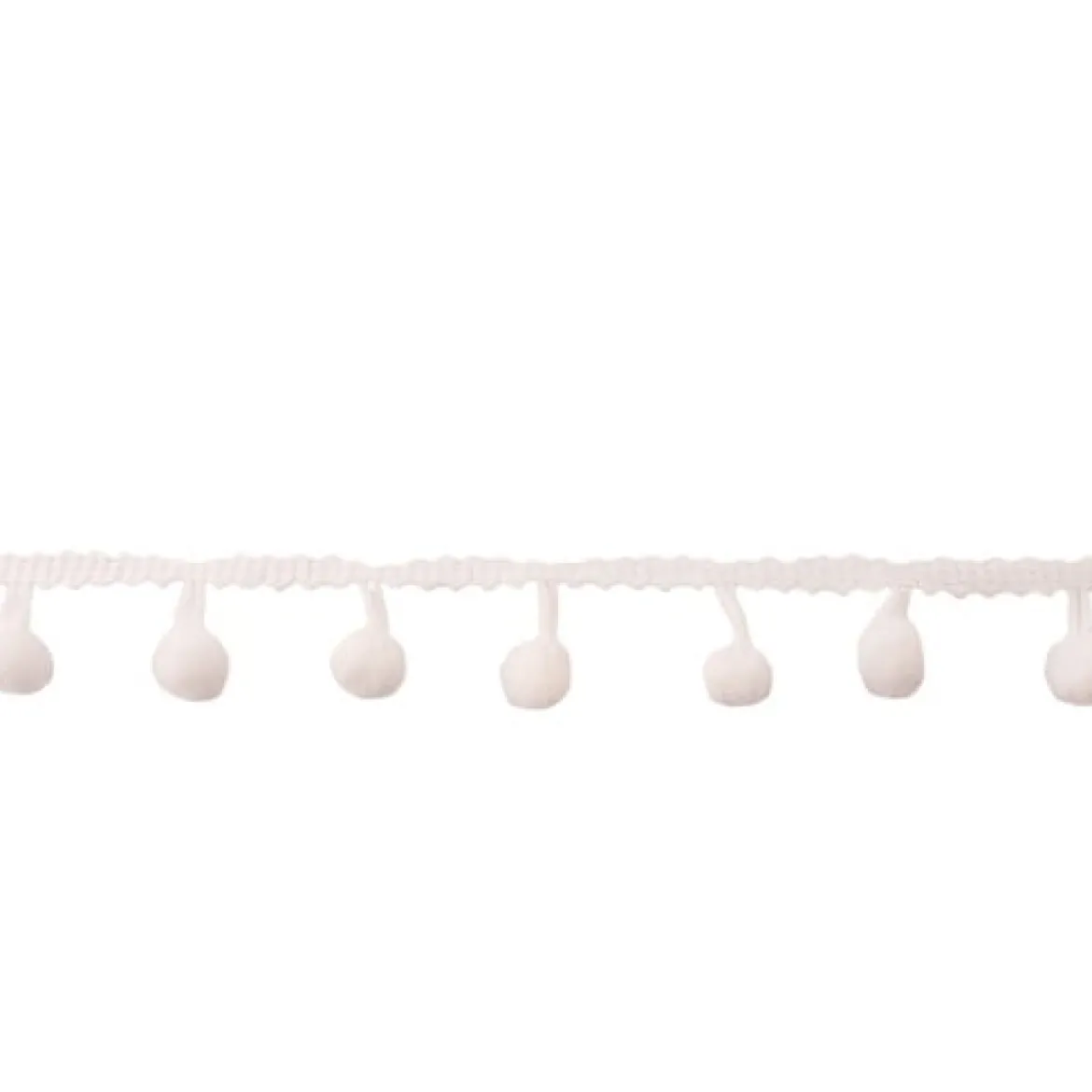 Bommelborte PomPom Borte Zierband weiß Breite: 0,8cm