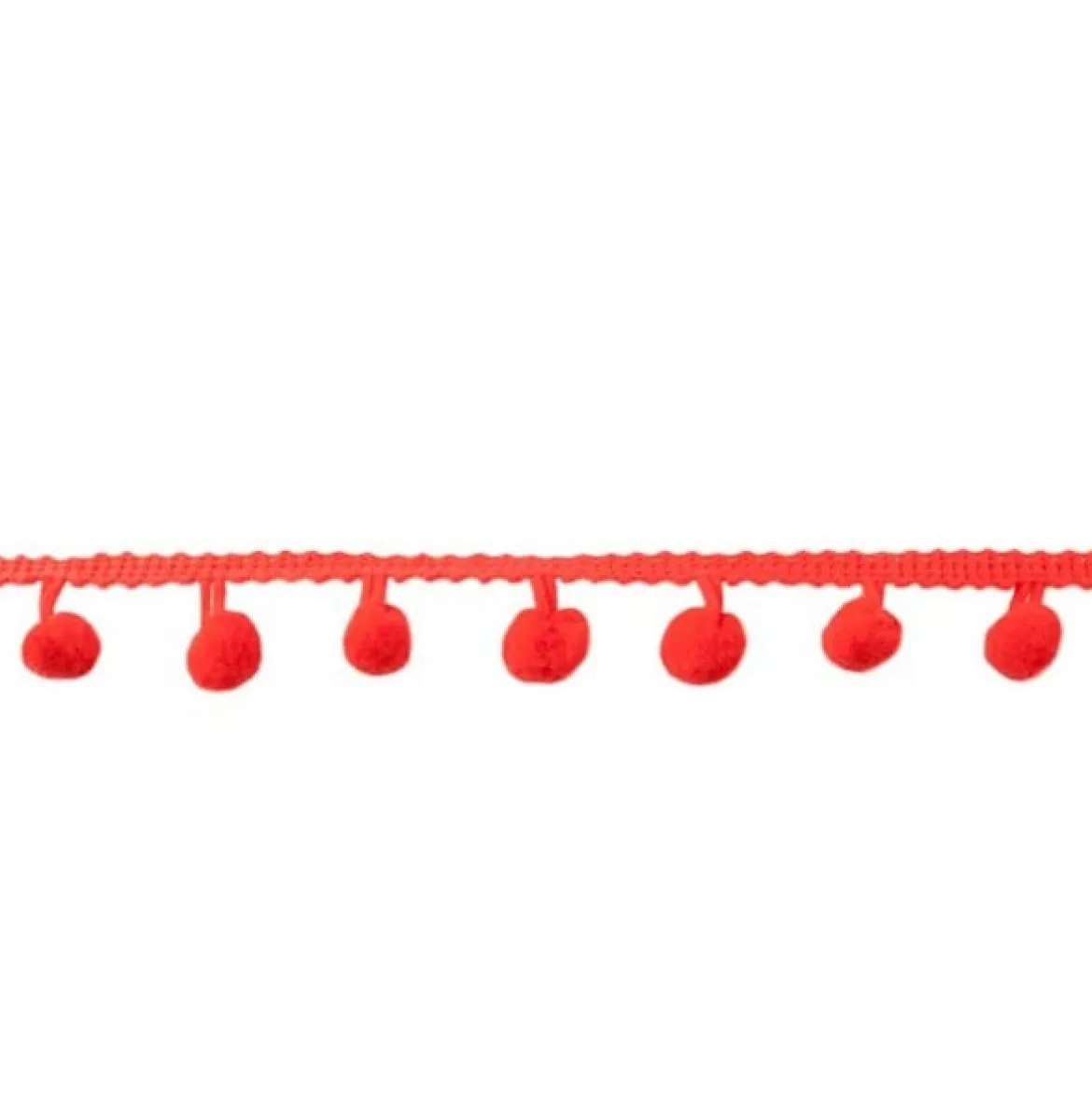 Bommelborte PomPom Borte Zierband rot Breite: 0,8cm
