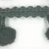 Bommelborte PomPom Borte Zierband grau Breite: 0,8cm