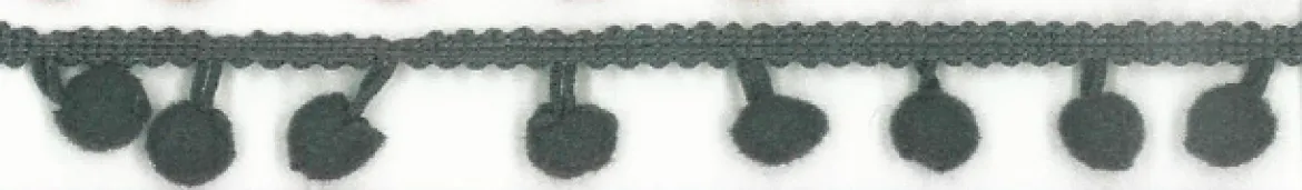 Bommelborte PomPom Borte Zierband grau Breite: 0,8cm