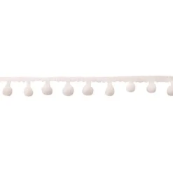 Bommelborte PomPom Borte Zierband weiß Breite: 0,5cm
