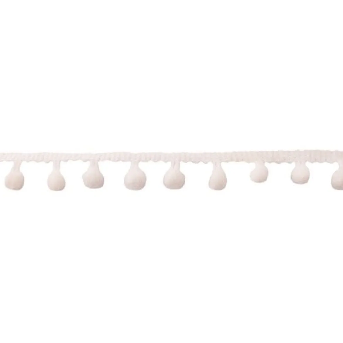 Bommelborte PomPom Borte Zierband weiß Breite: 0,5cm