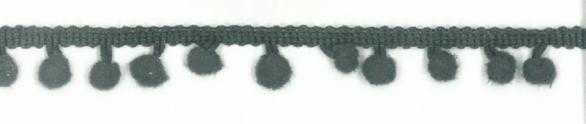 Bommelborte PomPom Borte Zierband grau Breite: 0,5cm