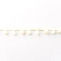 Bommelborte PomPom Borte Zierband beige Breite: 0,5cm