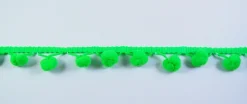 Bommelborte PomPom Borte Zierband neon grün Breite: 1,2cm
