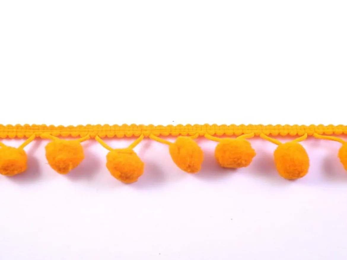 Bommelborte PomPom Borte Zierband orange Breite: 1,2cm
