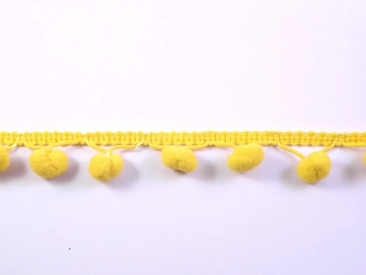 Bommelborte PomPom Borte Zierband gelb Breite: 1,2cm