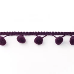 Bommelborte PomPom Borte Zierband lila Breite: 1,2cm