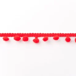Bommelborte PomPom Borte Zierband rot Breite: 0,5cm