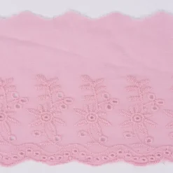Borte Baumwolle mit Lochstickerei rosa Breite: 9cm