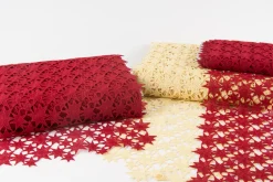 Borte Spitzenborte Tischläufer Sterne rot Meterware Breite 40cm