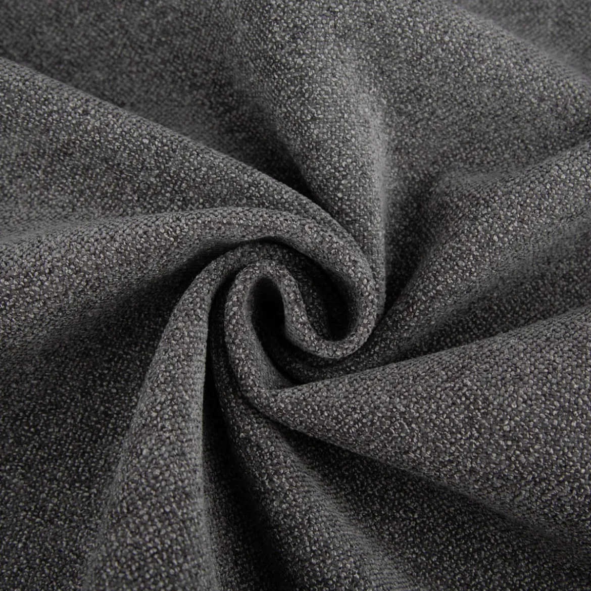 Boucle Polsterstoff mit Fleckschutz Petproof Doha uni anthrazit-grau 1,45m Breite