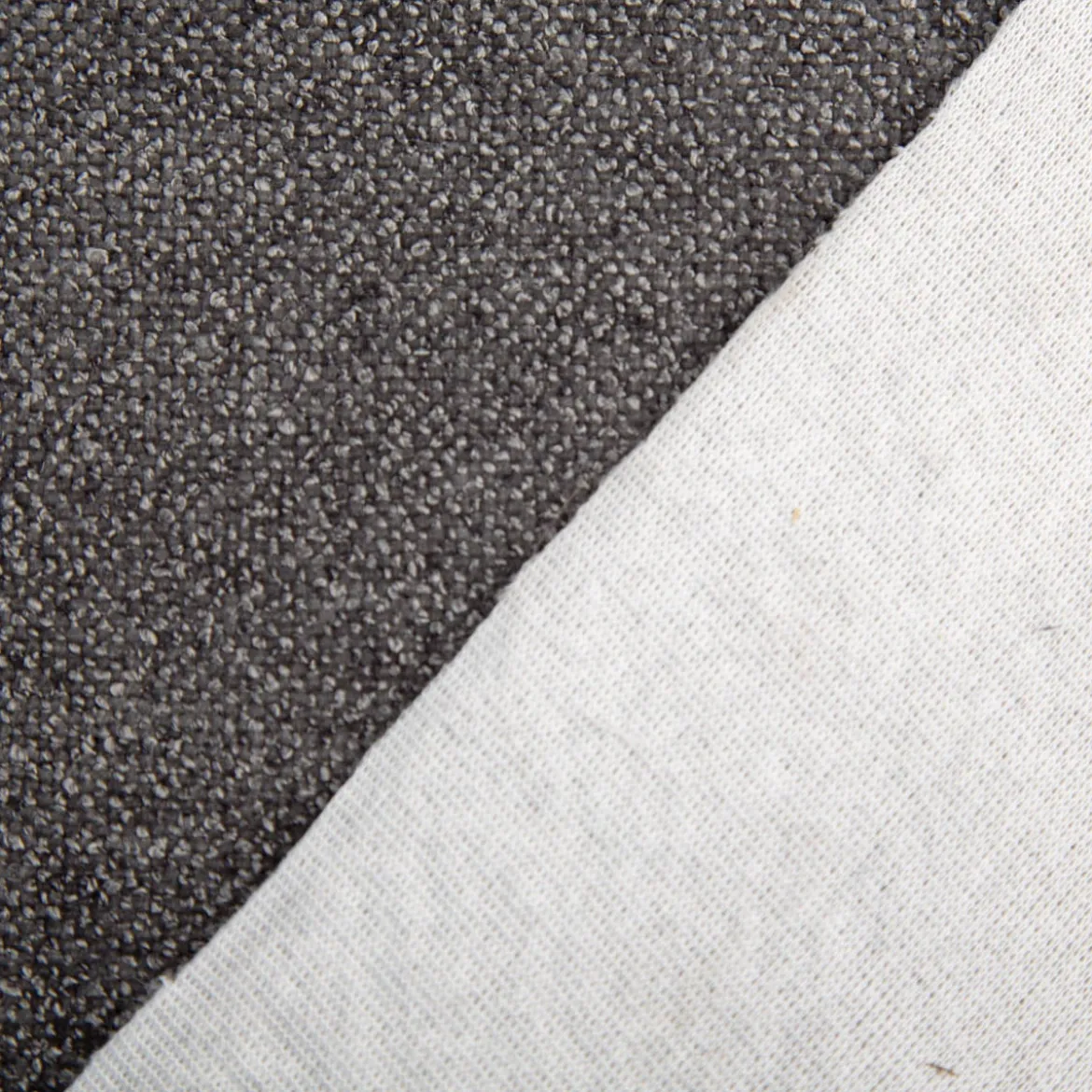 Boucle Polsterstoff mit Fleckschutz Petproof Doha uni anthrazit-grau 1,45m Breite