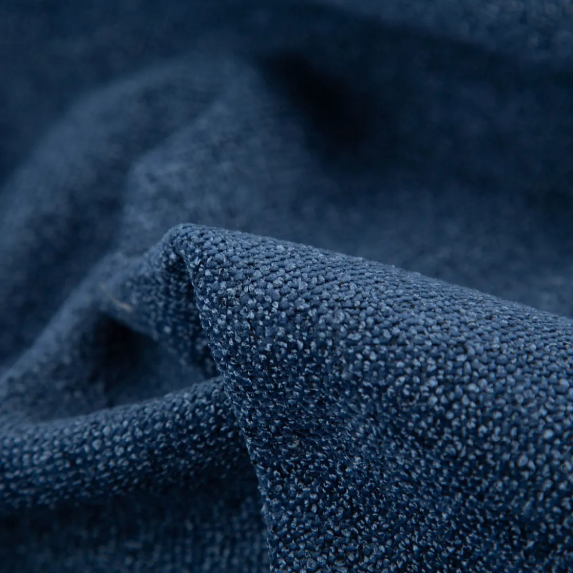 Boucle Polsterstoff mit Fleckschutz Petproof Doha blau meliert 1,45m Breite