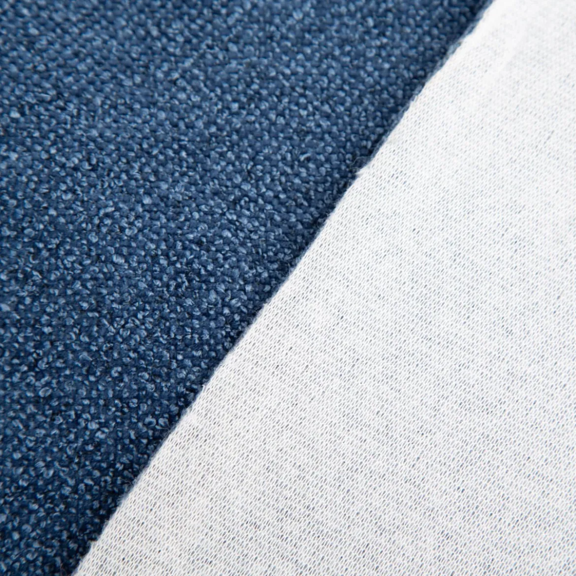 Boucle Polsterstoff mit Fleckschutz Petproof Doha blau meliert 1,45m Breite