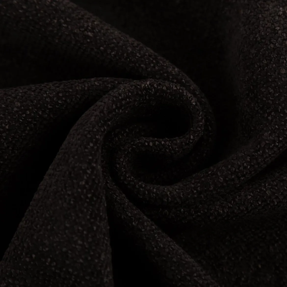 Boucle Polsterstoff mit Fleckschutz Petproof Doha schwarz meliert 1,45m Breite
