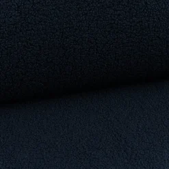 Boucle Stoff Teddystoff Kunstfell Teddy Fur uni dunkelblau 1,5m Breite