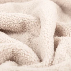 Boucle Stoff Teddystoff Kunstfell Teddy Fur uni beige-grau 1,5m Breite