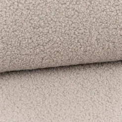 Boucle Stoff Teddystoff Kunstfell Teddy Fur uni beige-grau 1,5m Breite