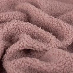 Boucle Stoff Teddystoff Kunstfell Teddy Fur uni Dark Powder Rosa 1,5m Breite