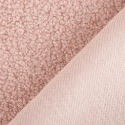 Boucle Stoff Teddystoff Kunstfell Teddy Fur uni Puderrosa 1,5m Breite