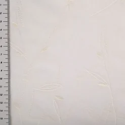 Brautstoff hauchzart transparent mit Blätterstickerei weiß 140cm breit