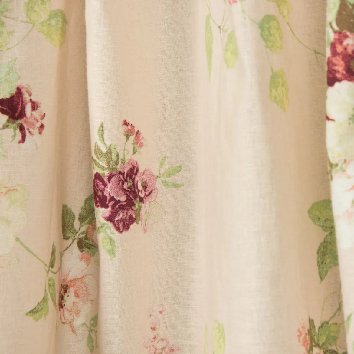 Brigitte von Boch Dekostoff Leinen-Viskose Meterware Fleur de réve Rosen lachs rosa 140cm