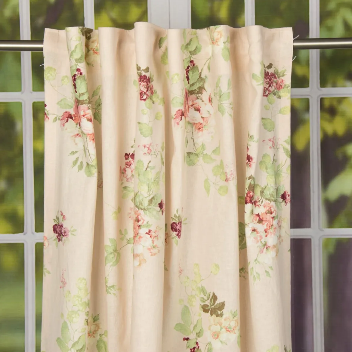 Brigitte von Boch Dekostoff Leinen-Viskose Meterware Fleur de réve Rosen lachs rosa 140cm