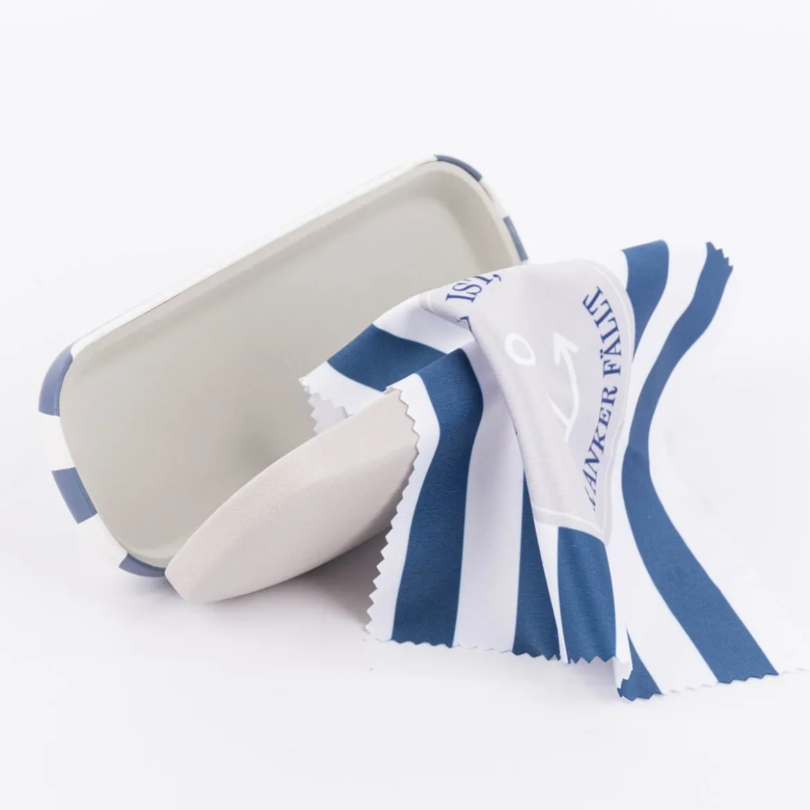 Brillenetui aus Kunststoff Zuhause ist wo der Anker fällt Streifen Anker blau weiß beige 16,5x6,5x3,5cm von La Vida
