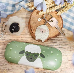 Brillenetui Schaf mit Brille grün von Sass & Belle