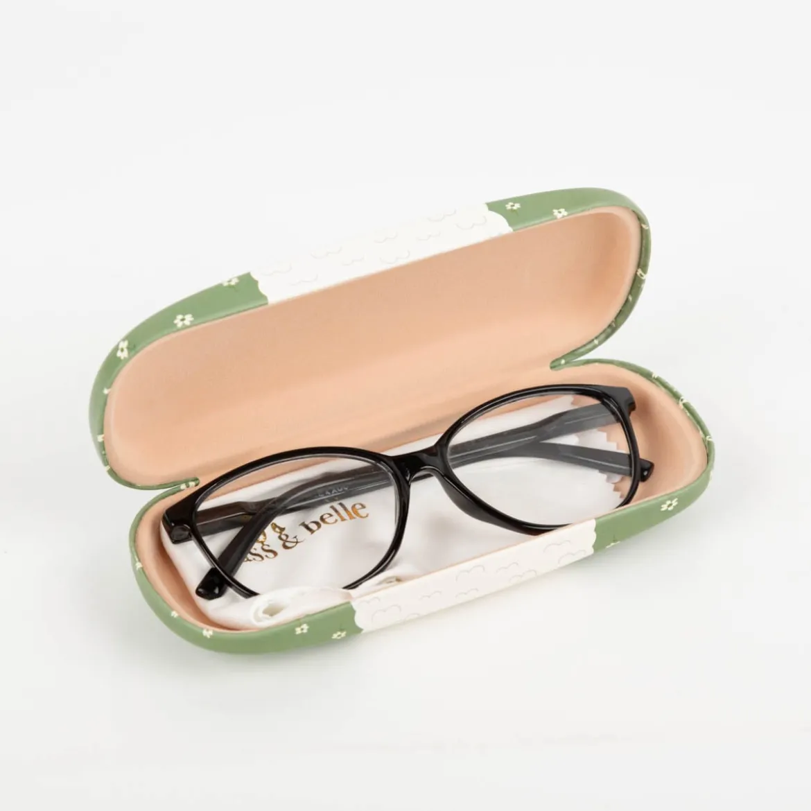 Brillenetui Schaf mit Brille grün von Sass & Belle