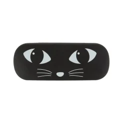 Brillen Etui Vintage Katze schwarz 16x6cm