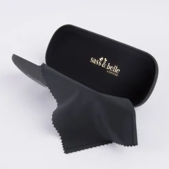 Brillen Etui Vintage Katze schwarz 16x6cm