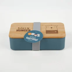 Brotdose Bärenhunger Eisbär natur blau 18x10x5cm von La Vida