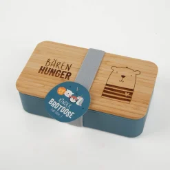 Brotdose Bärenhunger Eisbär natur blau 18x10x5cm von La Vida