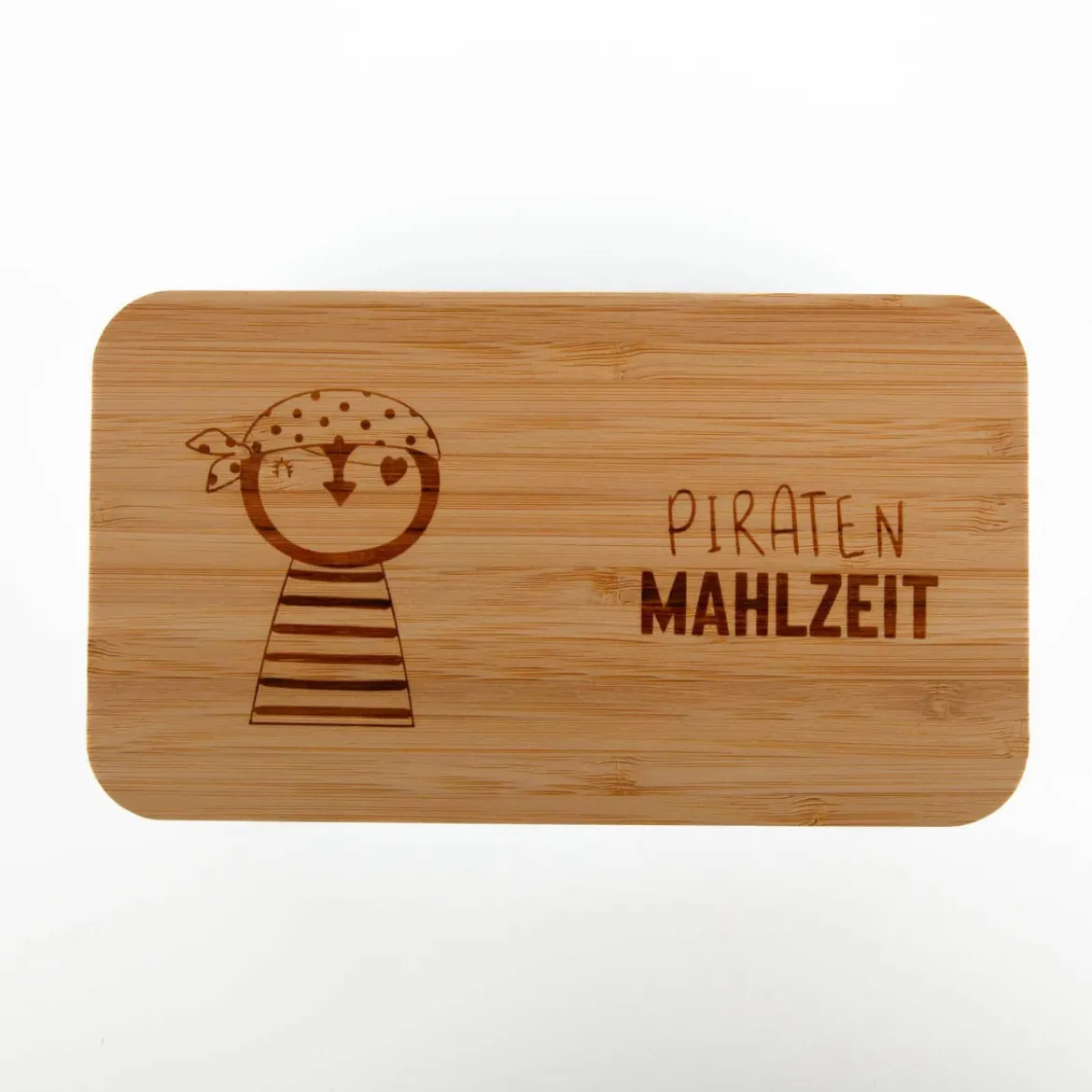 Brotdose Piratenmahlzeit Pinguin natur blau 18x10x5cm von La Vida